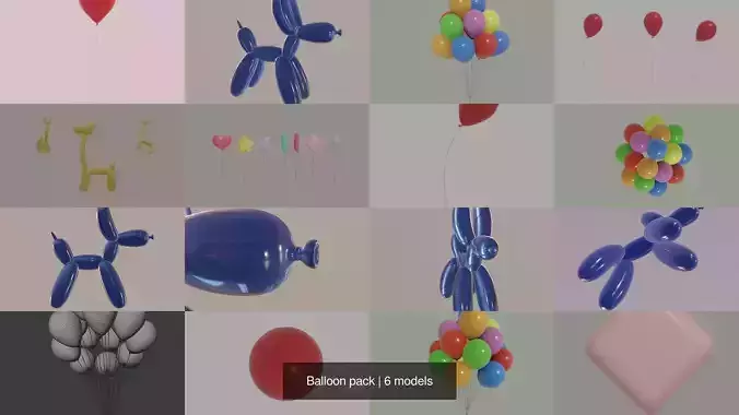 Balloon pack 3D Model Collection