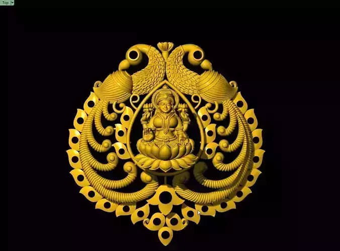 Goddess Lakshmi Pendant 3D Model