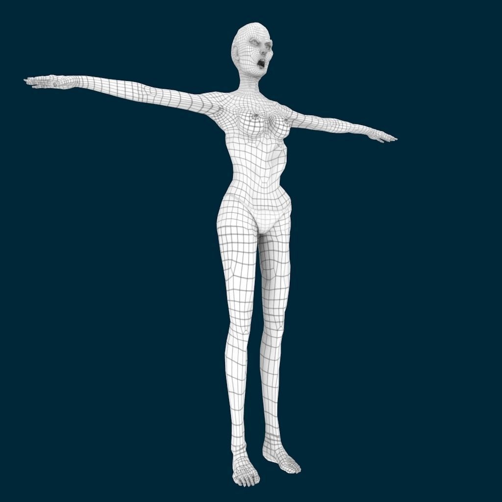 VM Av0001 - Helena-Female zombie character with a dirty dress Low-poly 3D model_17