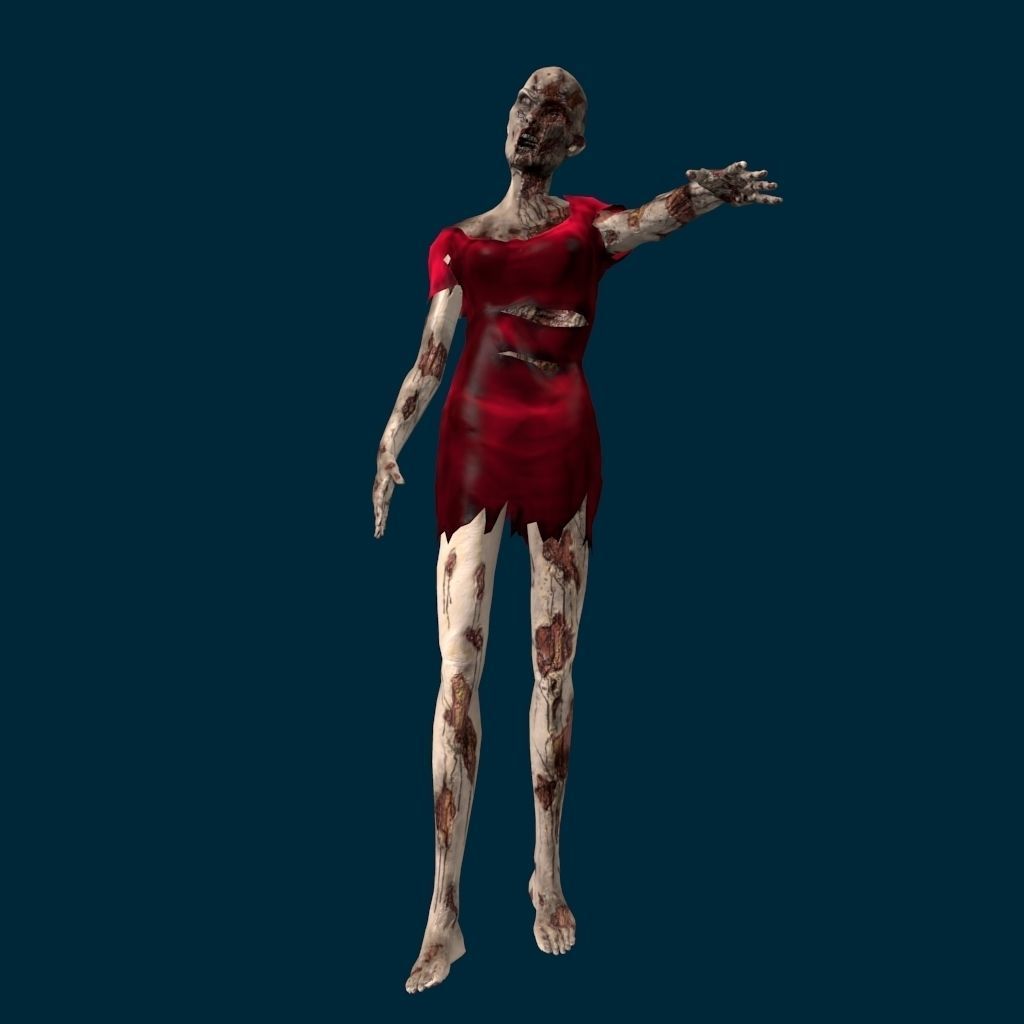 VM Av0001 - Helena-Female zombie character with a dirty dress Low-poly 3D model_26