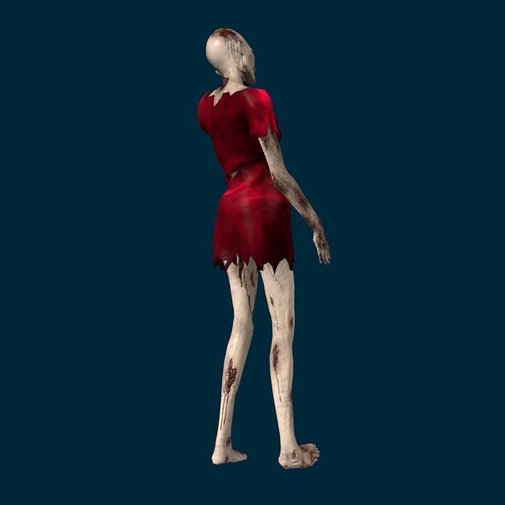 VM Av0001 - Helena-Female zombie character with a dirty dress Low-poly 3D model_30