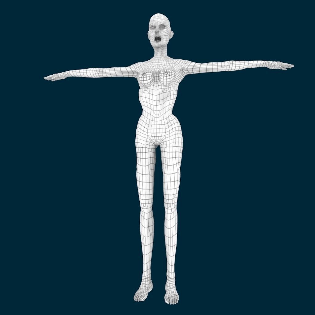 VM Av0001 - Helena-Female zombie character with a dirty dress Low-poly 3D model_15