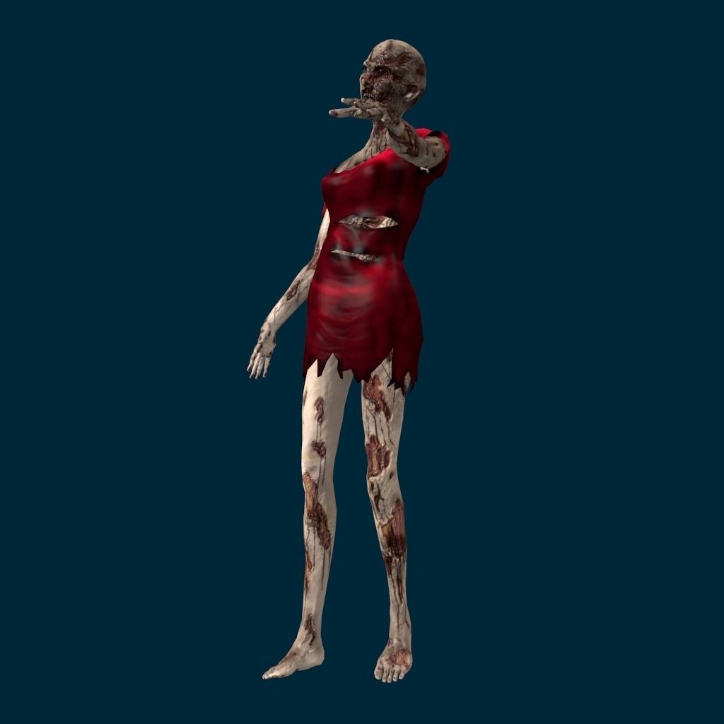 VM Av0001 - Helena-Female zombie character with a dirty dress Low-poly 3D model_34