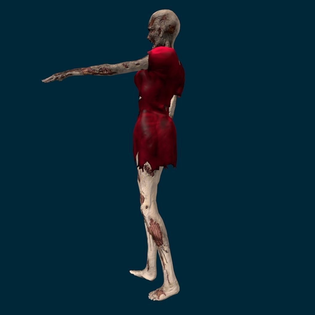 VM Av0001 - Helena-Female zombie character with a dirty dress Low-poly 3D model_32
