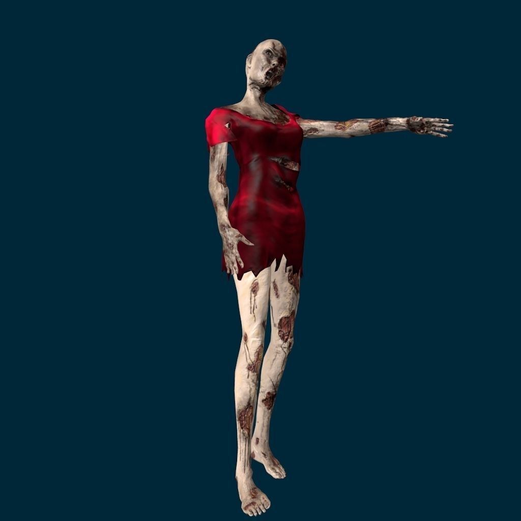VM Av0001 - Helena-Female zombie character with a dirty dress Low-poly 3D model_28