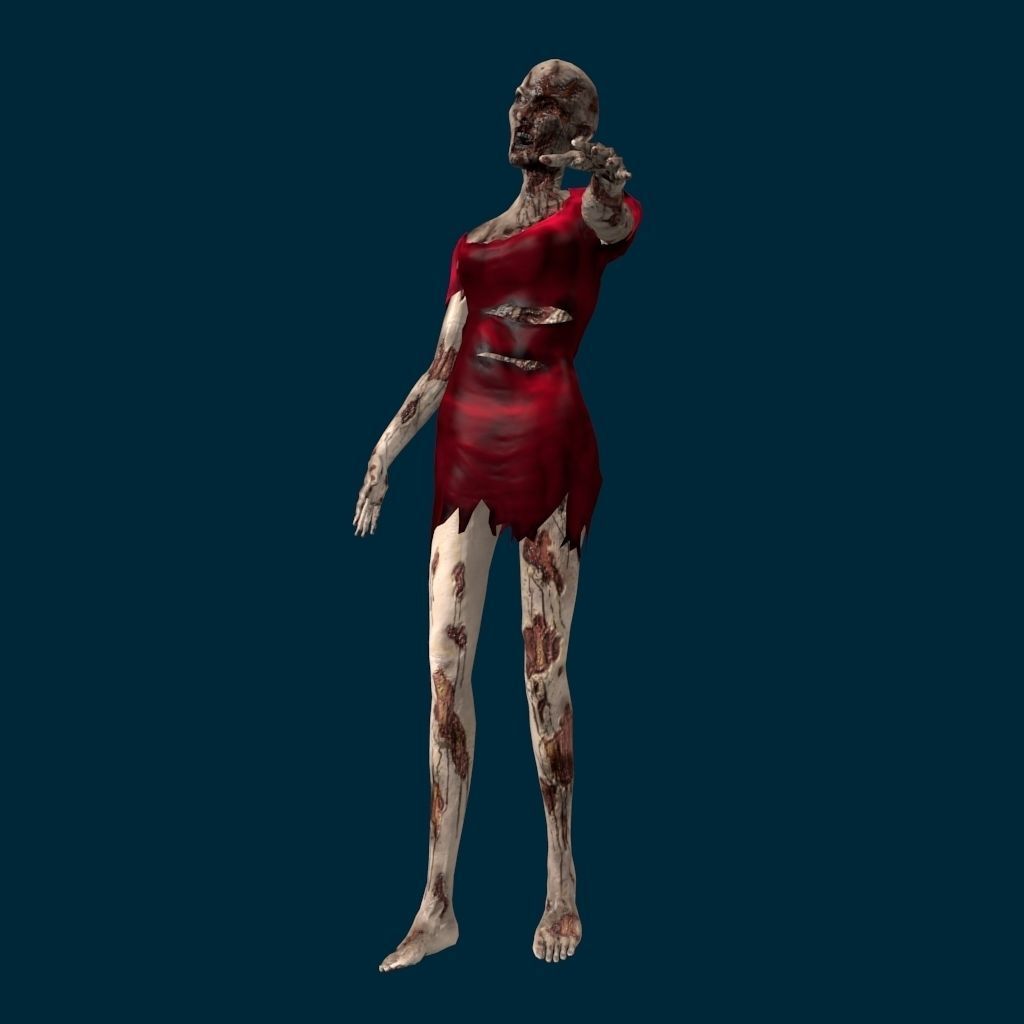 VM Av0001 - Helena-Female zombie character with a dirty dress Low-poly 3D model_35