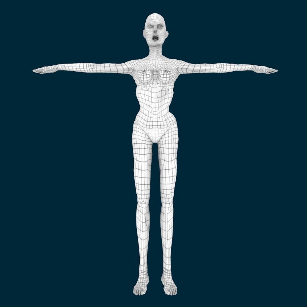 VM Av0001 - Helena-Female zombie character with a dirty dress Low-poly 3D model_16