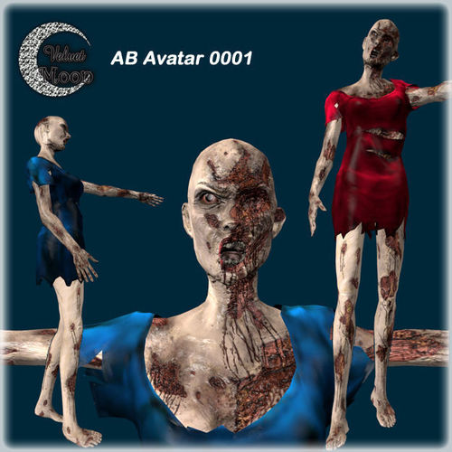VM Av0001 -  Helena-Female zombie character with a dirty dress Low-poly 3D model