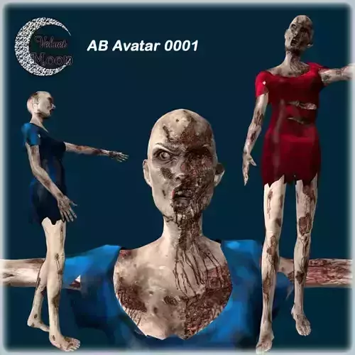 VM Av0001 - Helena-Female zombie character with a dirty dress Low-poly 3D model VM Av0001 - Helena-Female zombie character with a dirty dress Low-poly 3D model