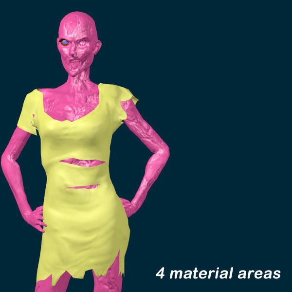 VM Av0001 - Helena-Female zombie character with a dirty dress Low-poly 3D model_1