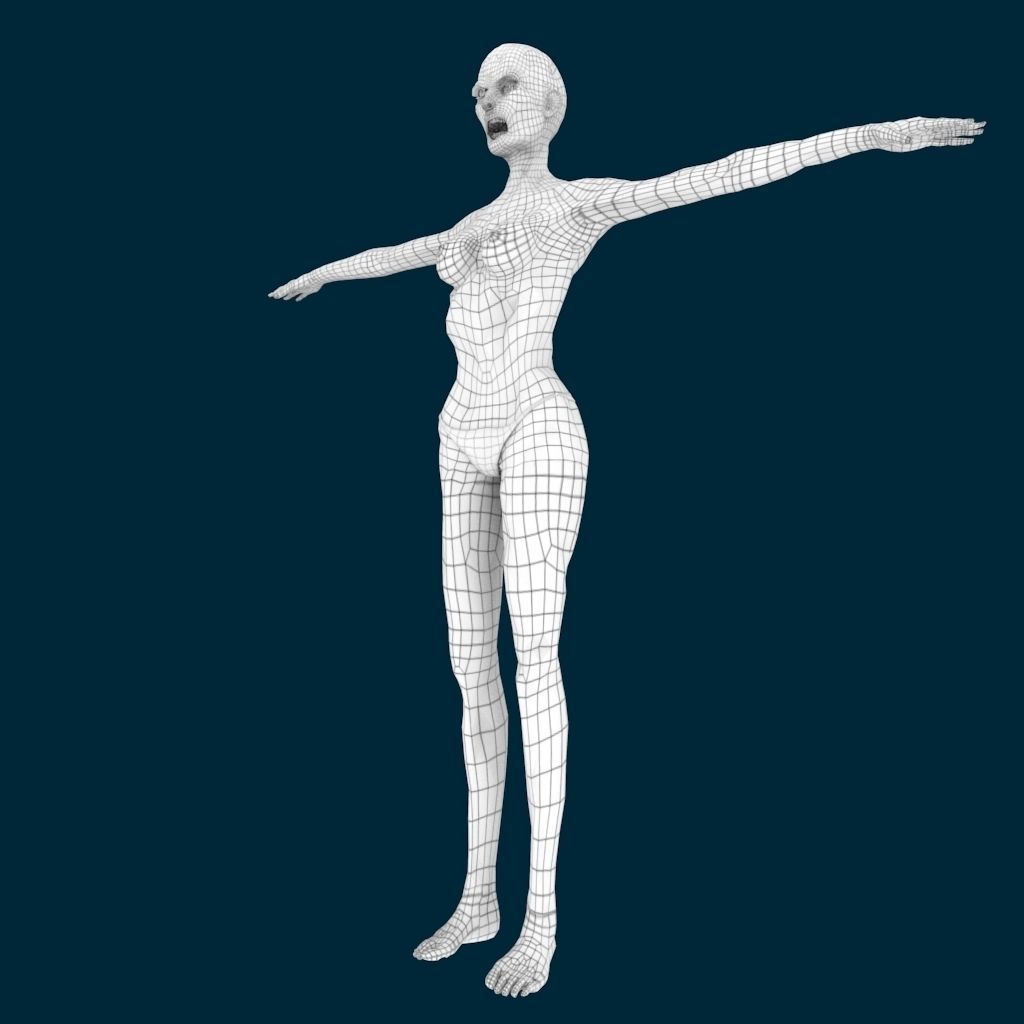 VM Av0001 - Helena-Female zombie character with a dirty dress Low-poly 3D model_24