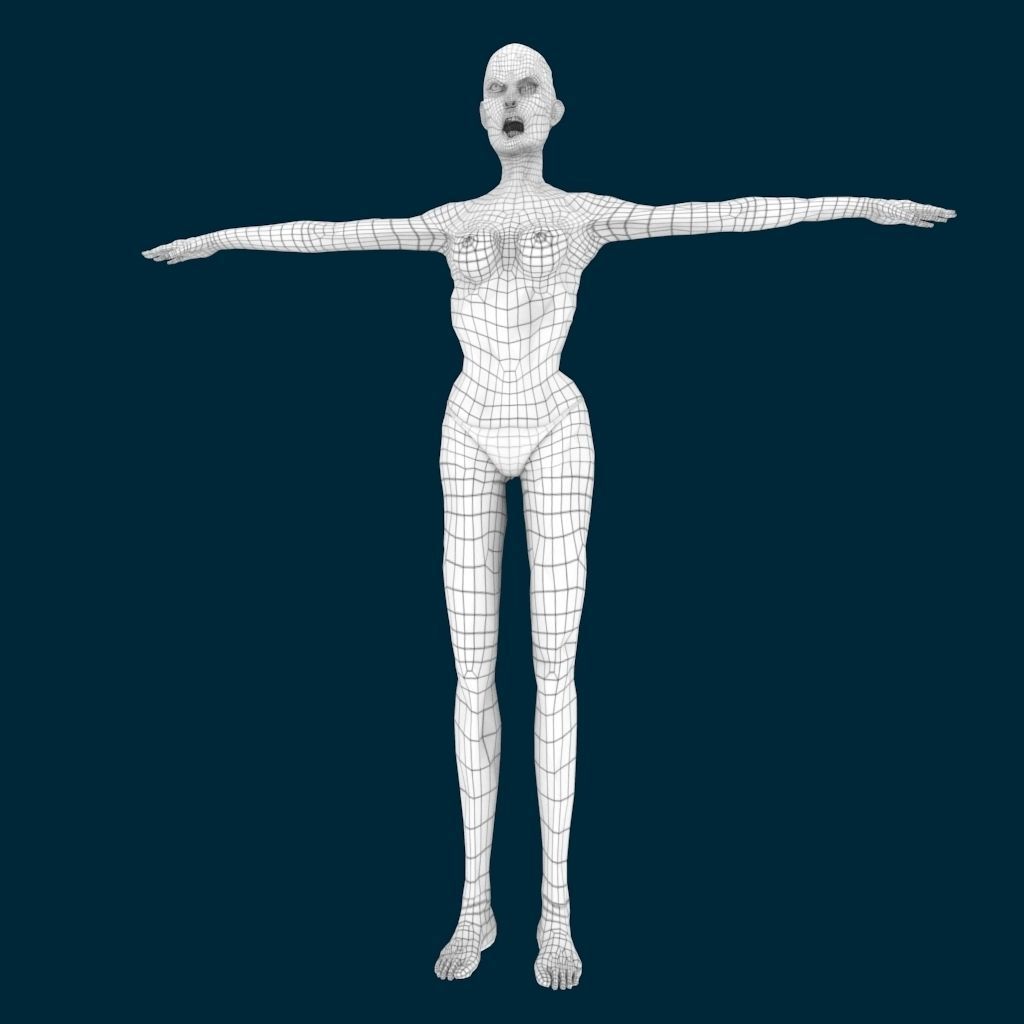 VM Av0001 - Helena-Female zombie character with a dirty dress Low-poly 3D model_14