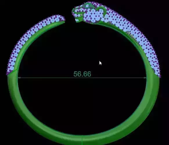 Panther Head Diamond Bangle