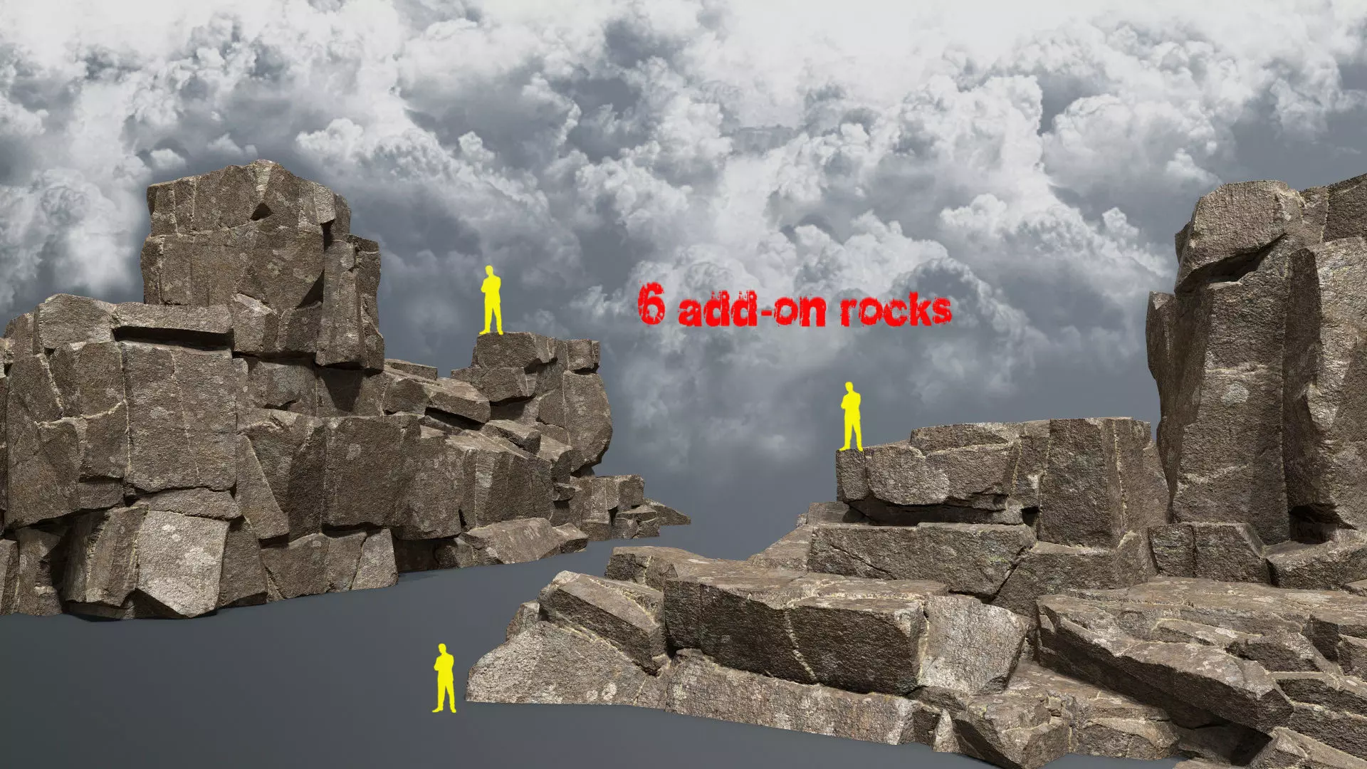 desert cliff rocks Low-poly 3D model