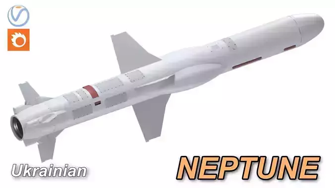 Ukrainian Naval Missile Neptune D RK360L  3D model