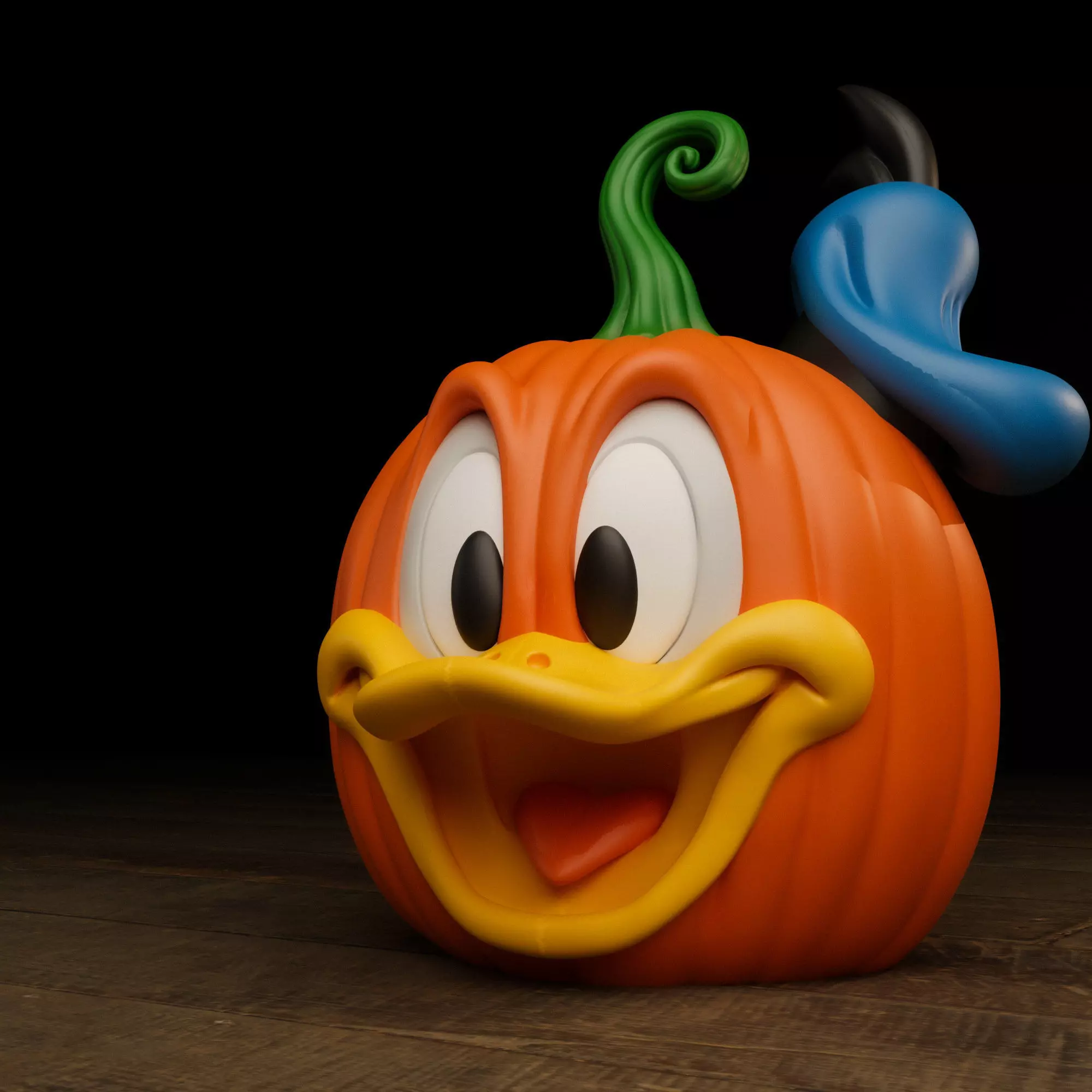 Donald Duck Carved Pumpkin Decor and Hollow 3MF MultiPart Model Free 3D print model_6