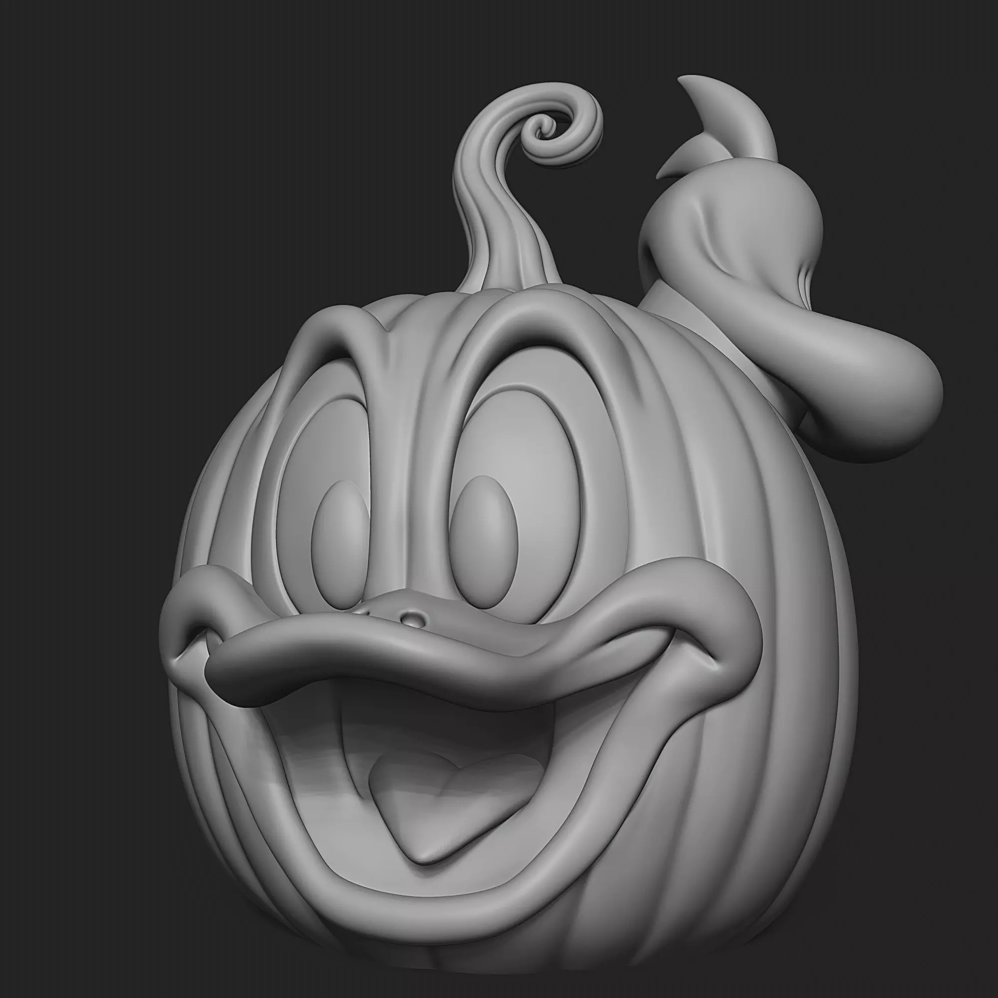 Donald Duck Carved Pumpkin Decor and Hollow 3MF MultiPart Model Free 3D print model_11