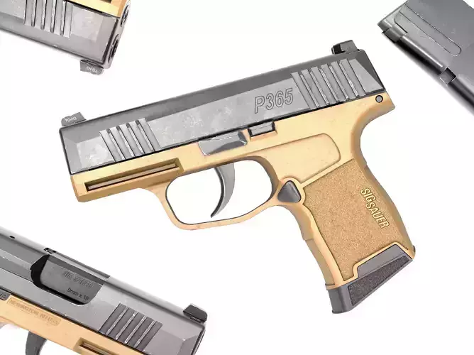 Sig Sauer P365 FDE Pistol Low-poly 3D model
