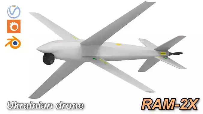 Ukrainian RAM 2X kamikaze drone 3D model