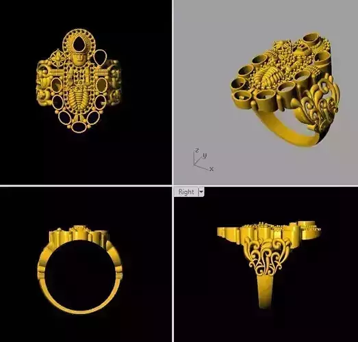 Lord Balaji Inspired Gold Ring Design