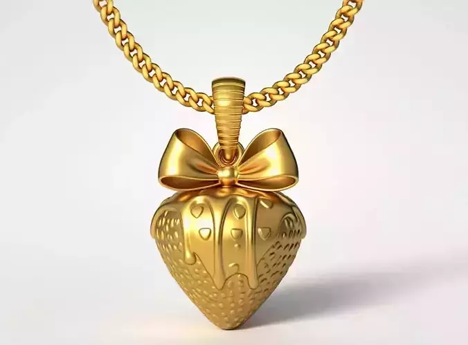 strawberry pendant charms - one inch pendant