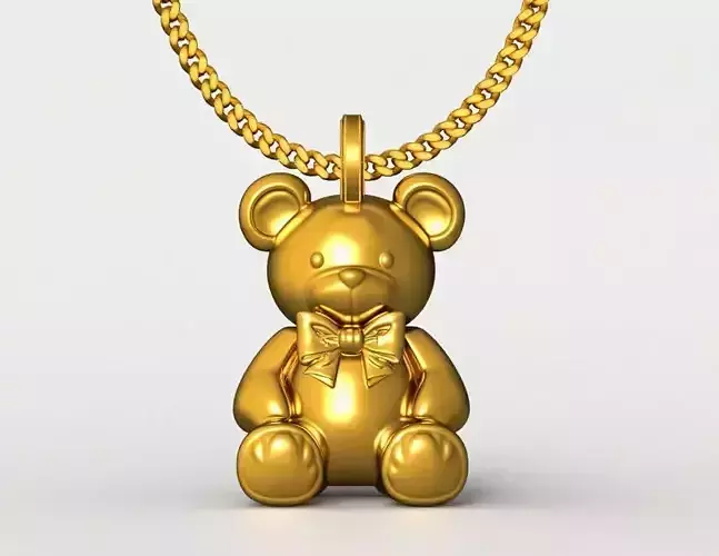Teddy bear pendant charms - one inch pendant