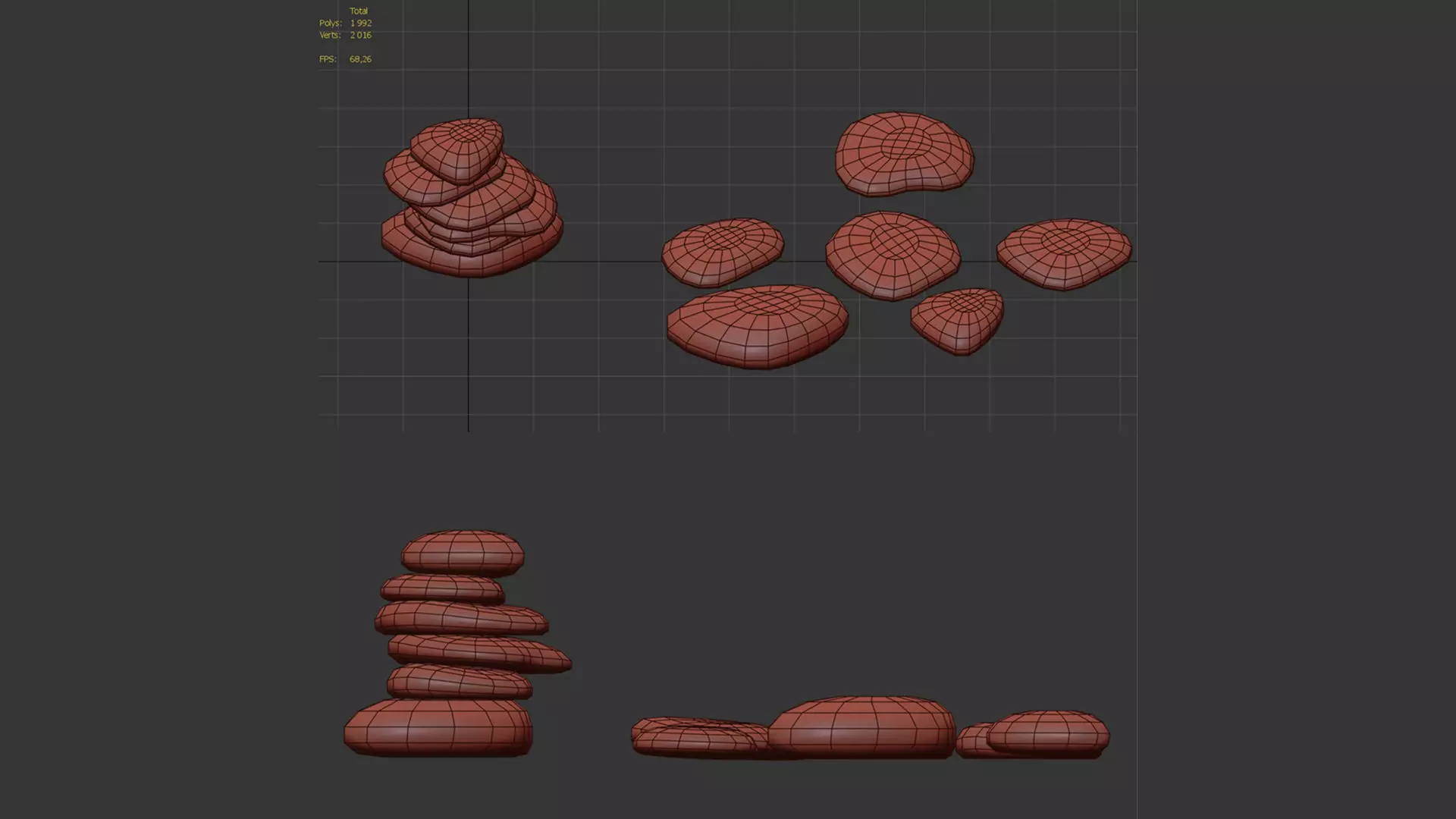 Set of stones 3D model_5
