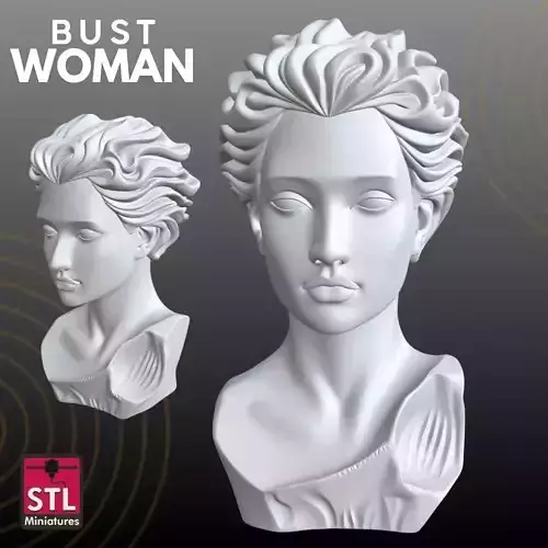Modern Woman Bust STL Contemporary Artistic 3D