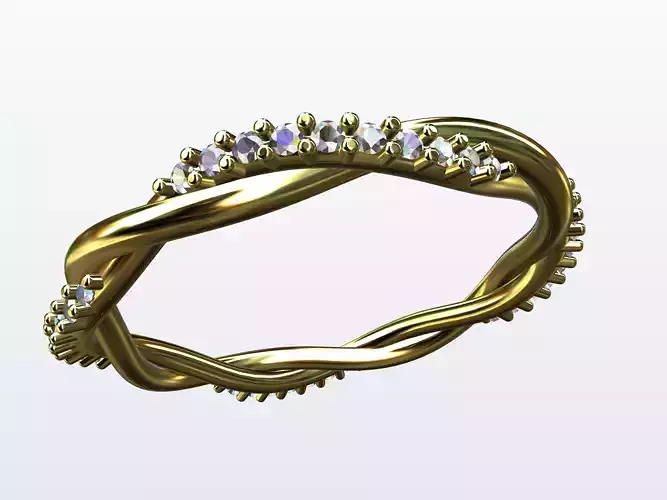 Round Braided Wire Wedding Ring 