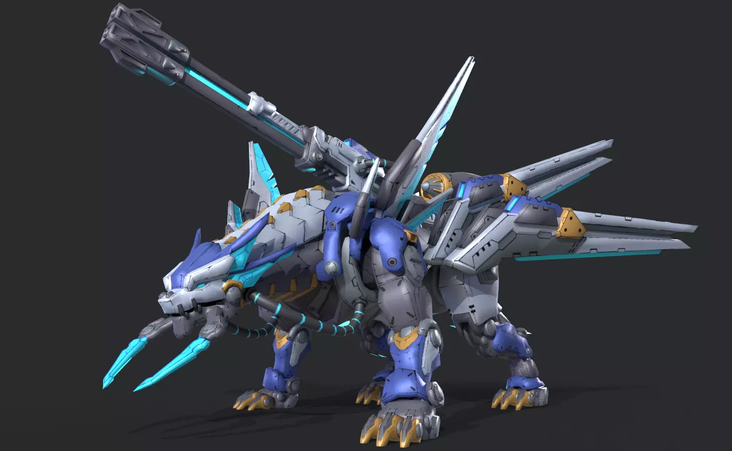 Mecha Tiger Low-poly 3D model_15