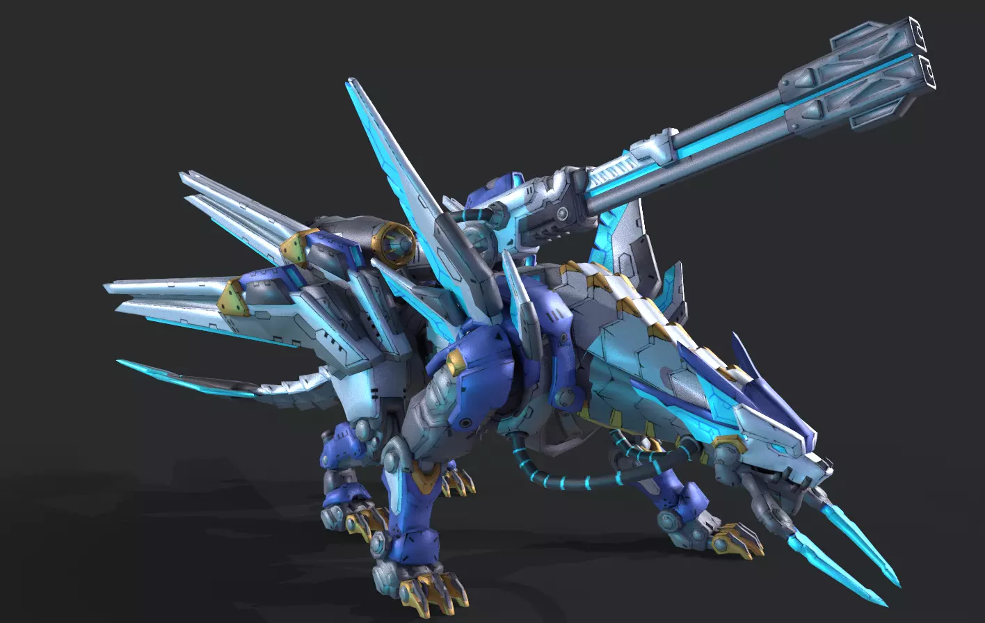 Mecha Tiger Low-poly 3D model_10