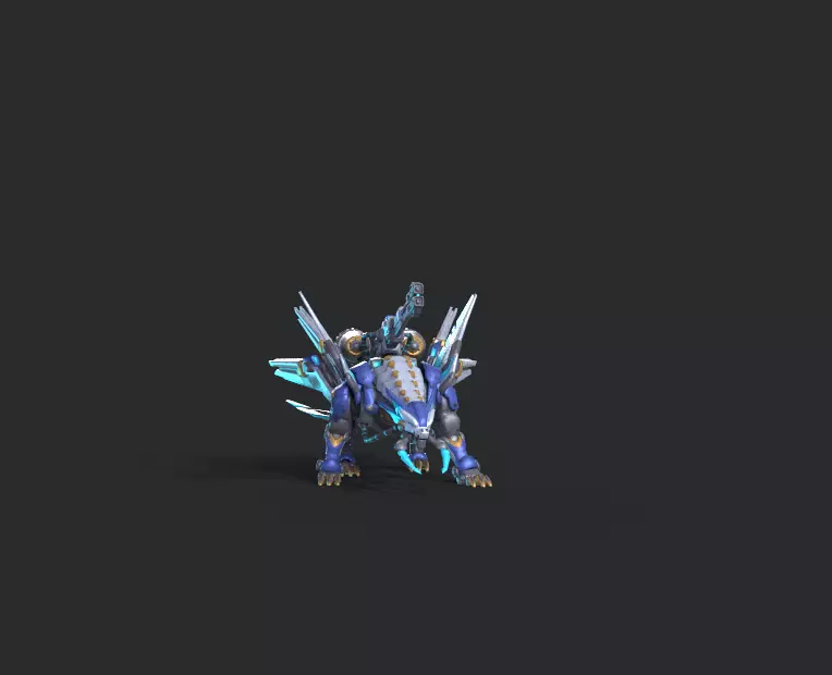 Mecha Tiger Low-poly 3D model_29