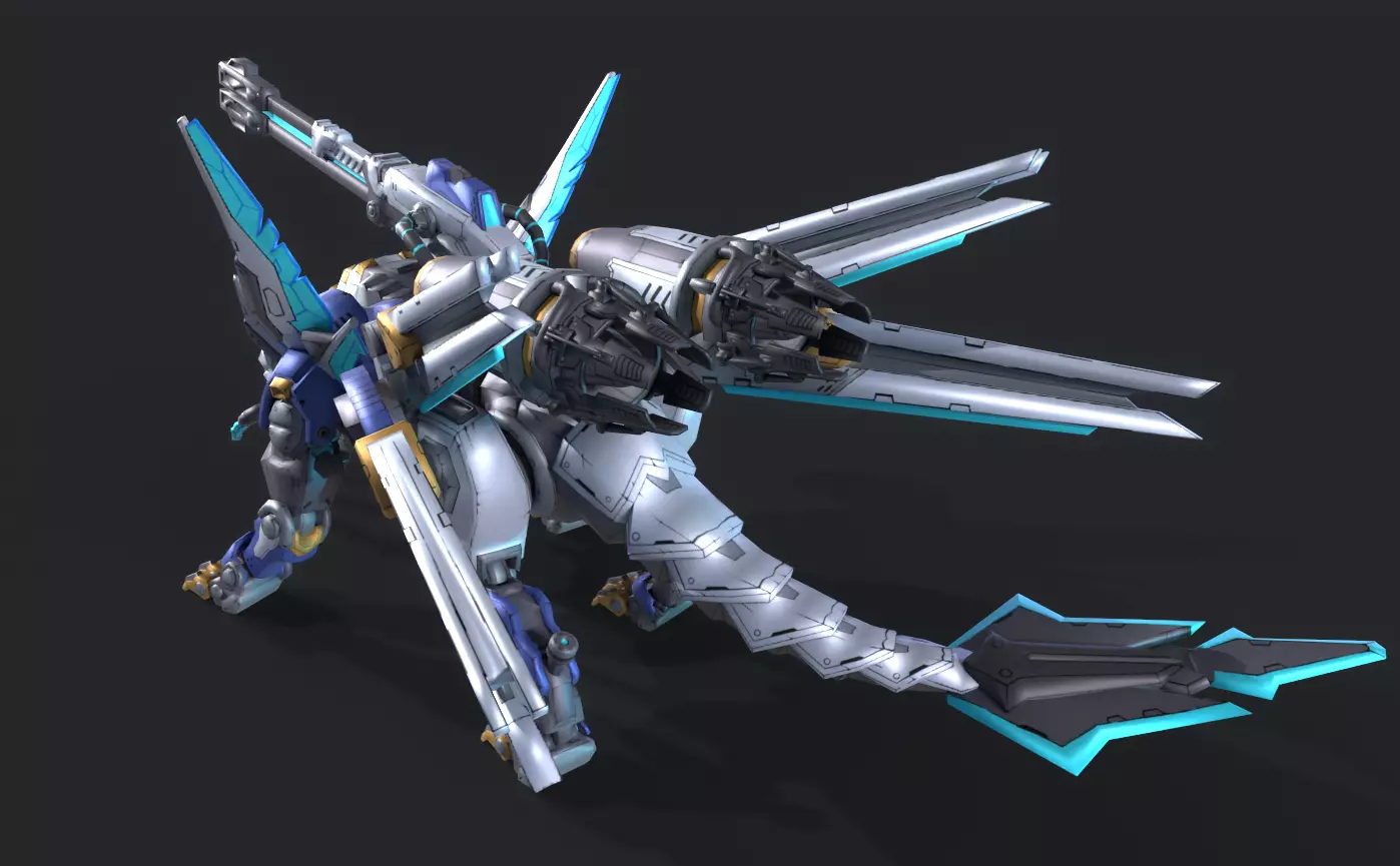 Mecha Tiger Low-poly 3D model_13