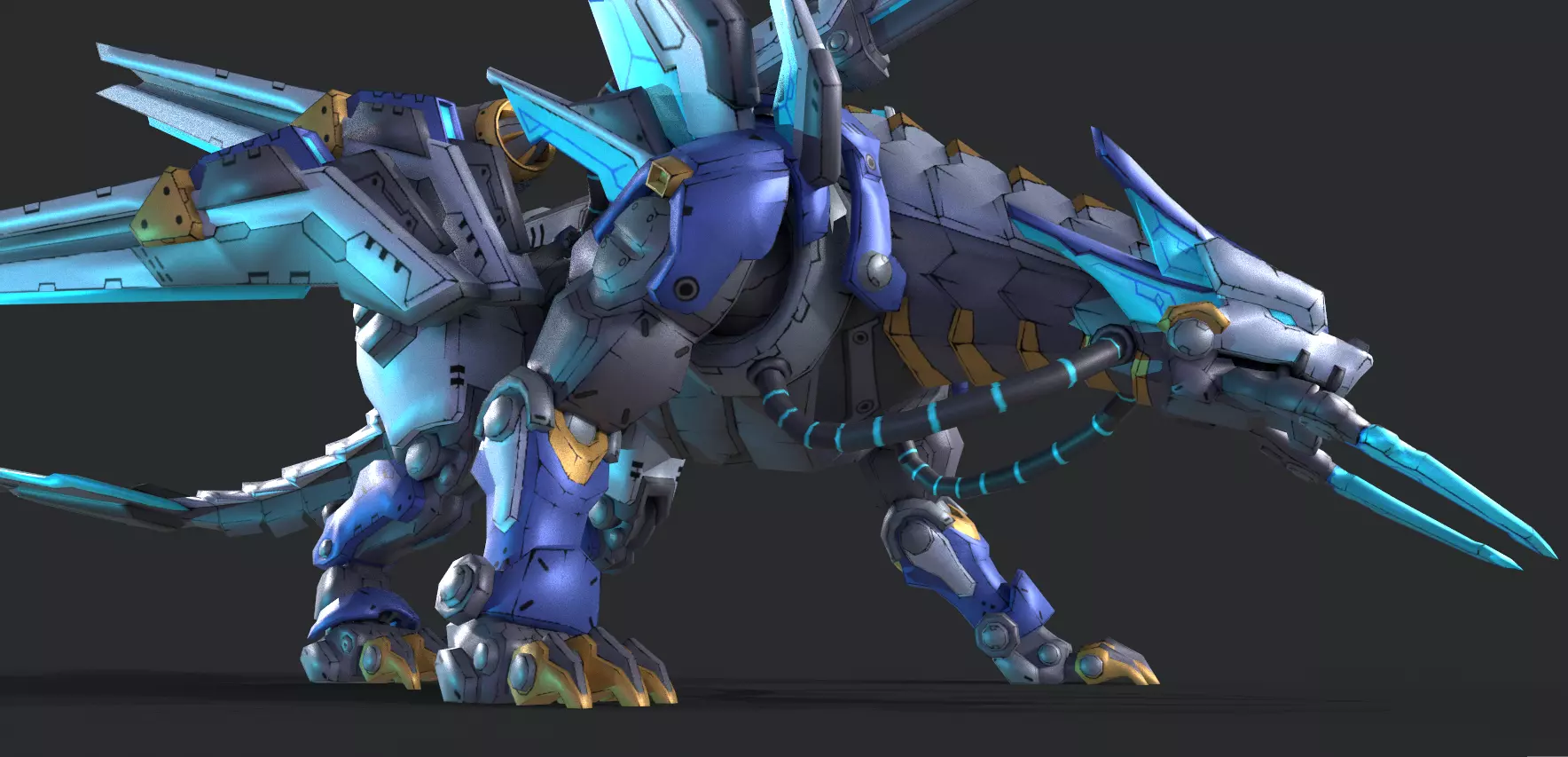 Mecha Tiger Low-poly 3D model_7