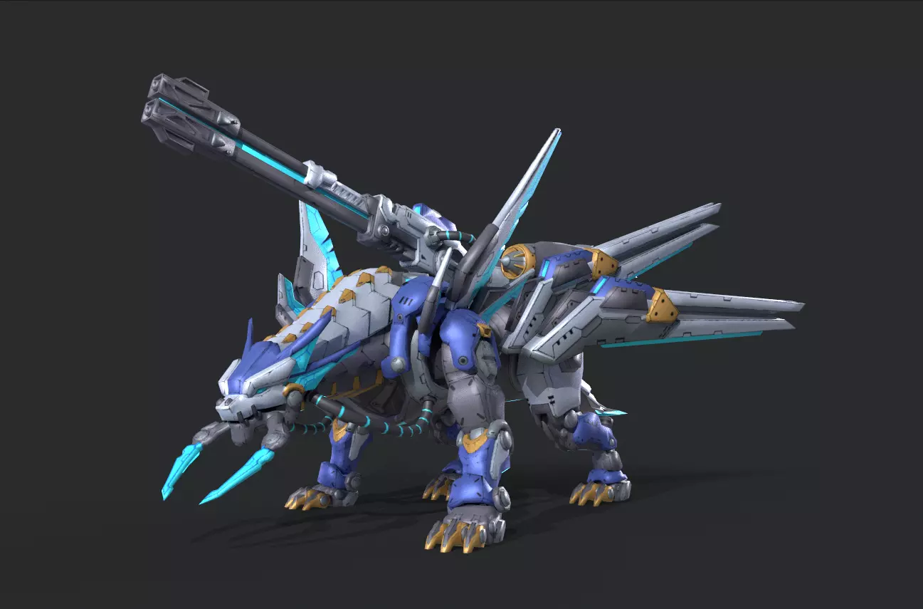 Mecha Tiger Low-poly 3D model_0