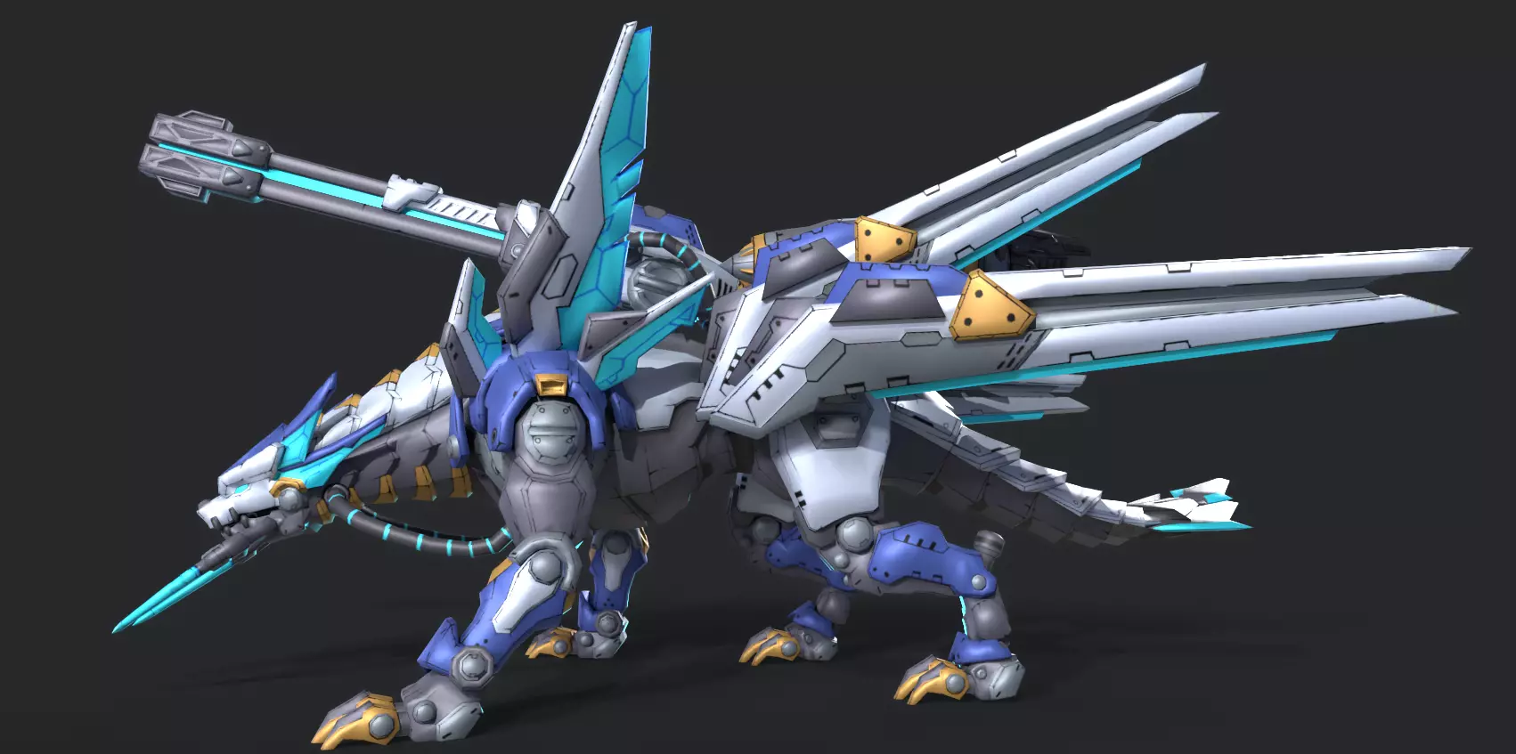 Mecha Tiger Low-poly 3D model_6