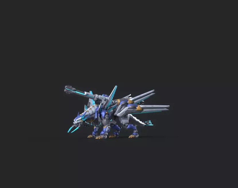 Mecha Tiger Low-poly 3D model_28