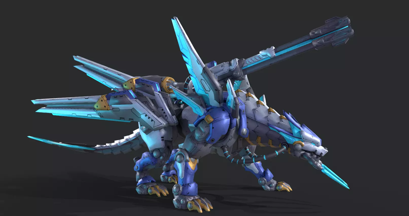 Mecha Tiger Low-poly 3D model_4