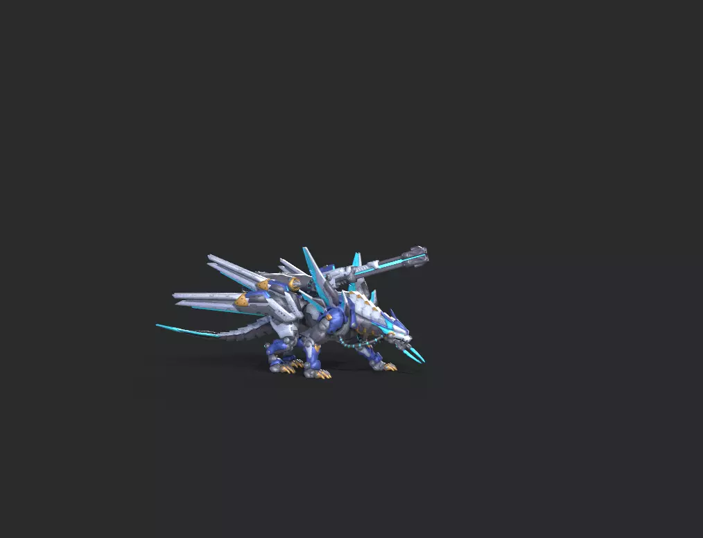 Mecha Tiger Low-poly 3D model_30
