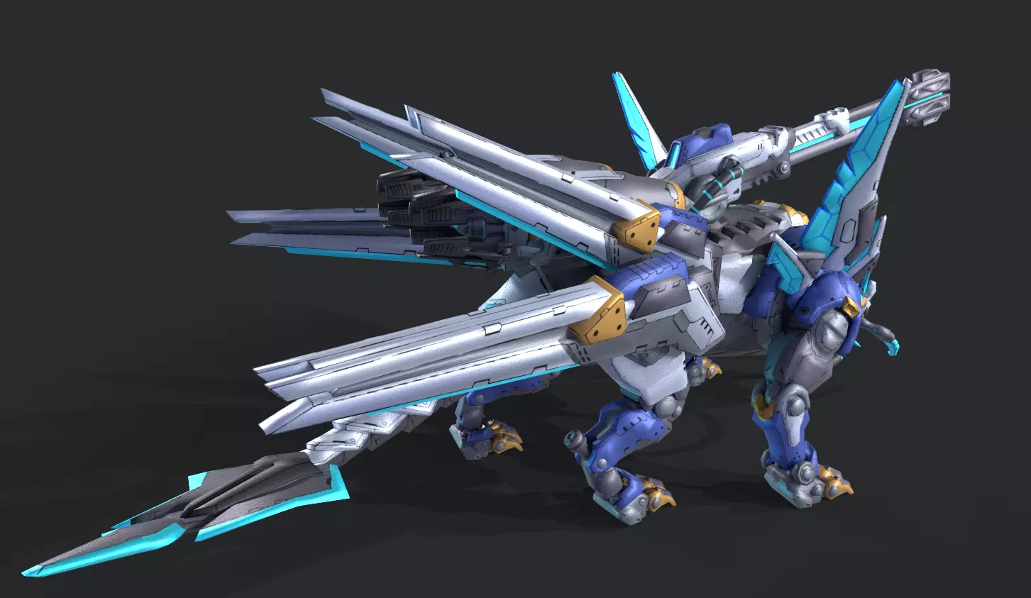Mecha Tiger Low-poly 3D model_11