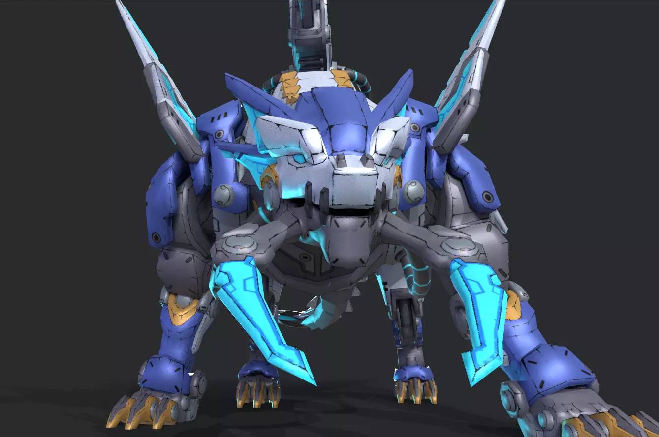 Mecha Tiger Low-poly 3D model_5