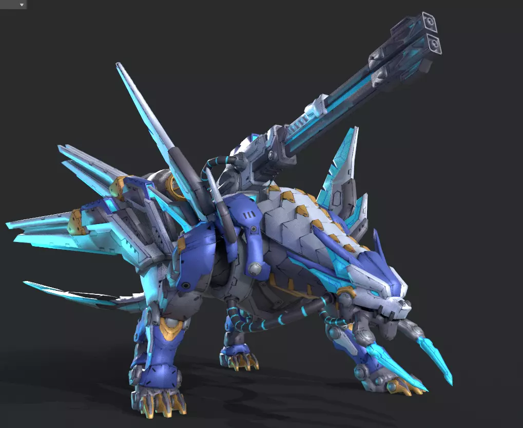 Mecha Tiger Low-poly 3D model_9