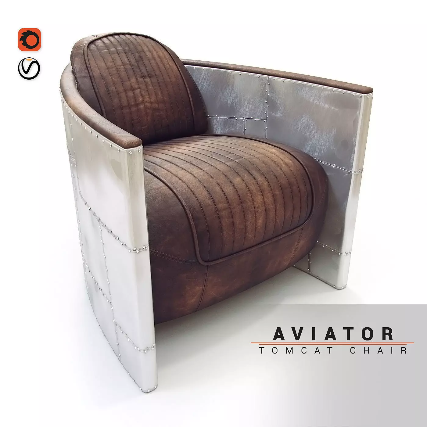 Aviator chair 3D model_0