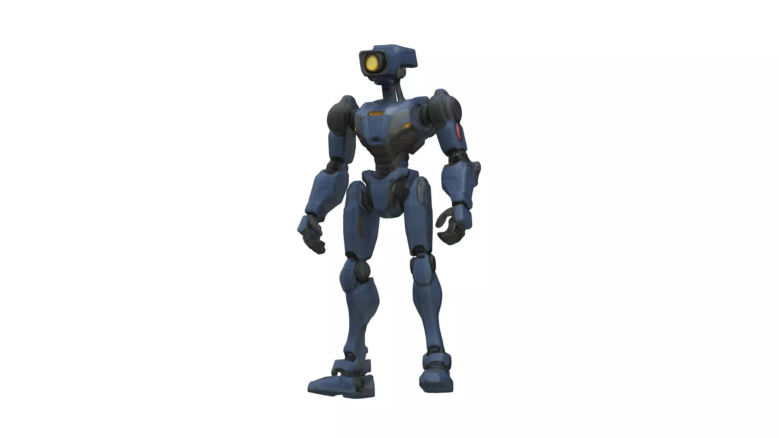 Futuristic Blue Armored Soldier 3D Model 3D model_2