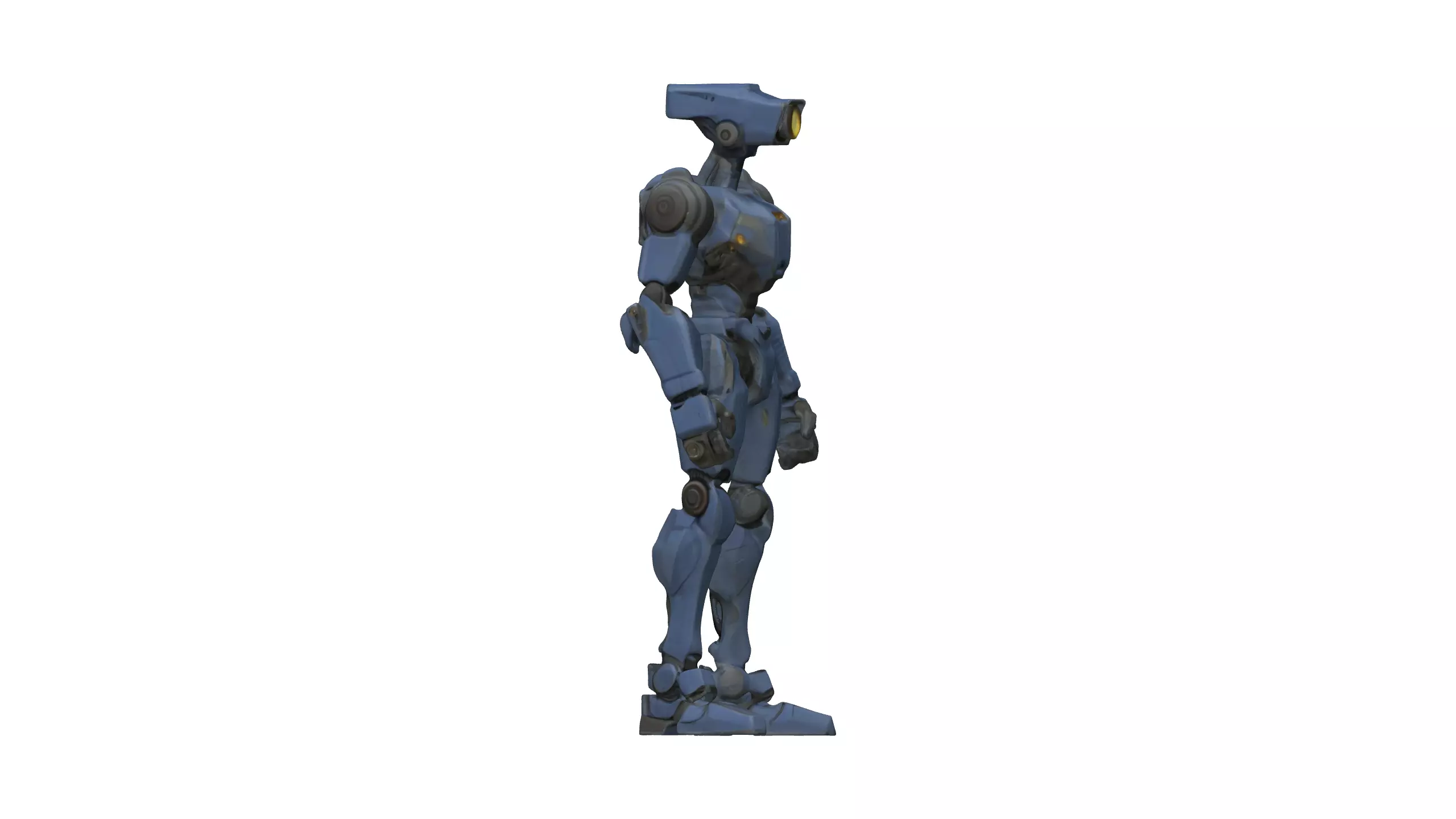 Futuristic Blue Armored Soldier 3D Model 3D model_3