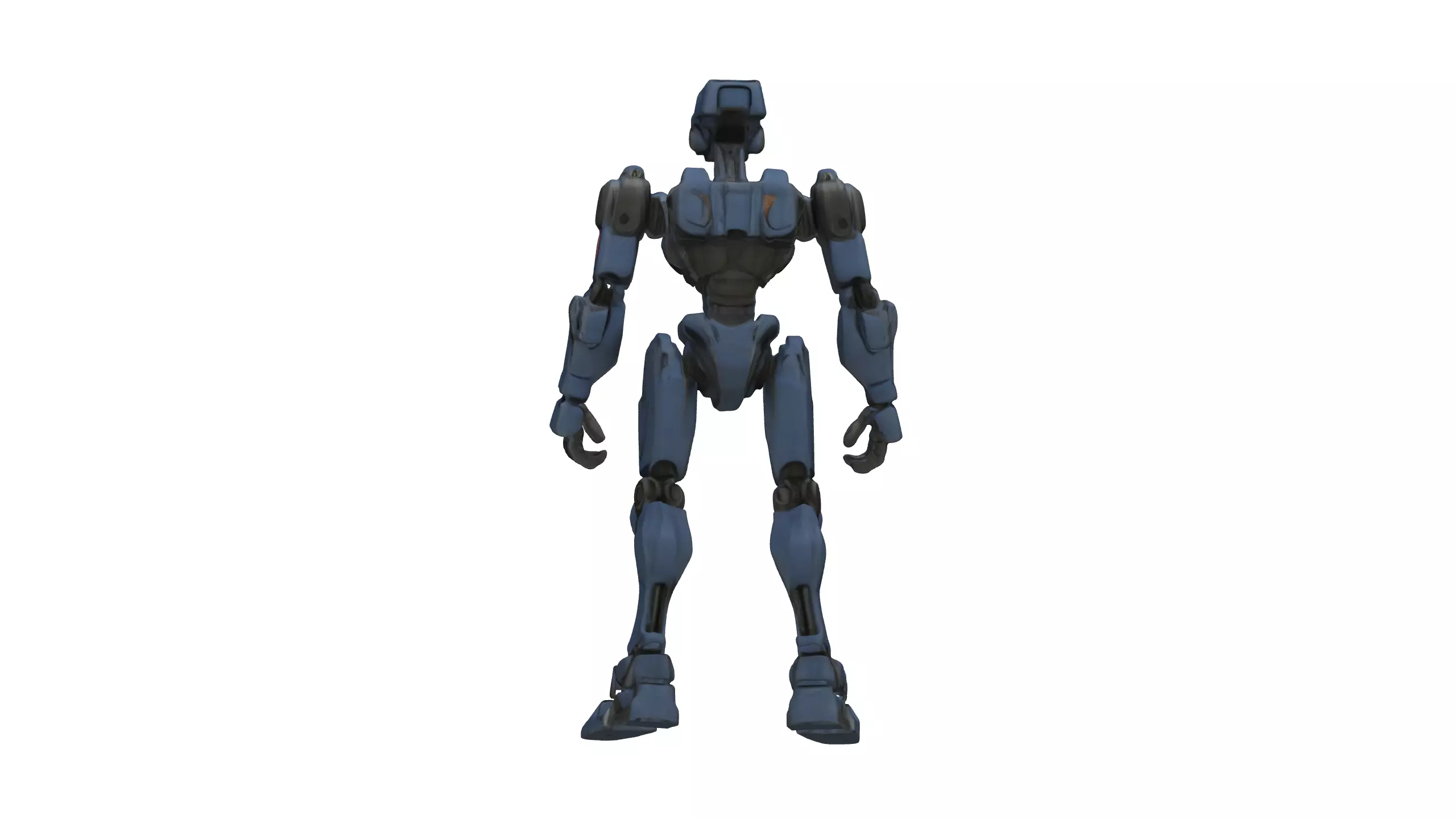Futuristic Blue Armored Soldier 3D Model 3D model_4