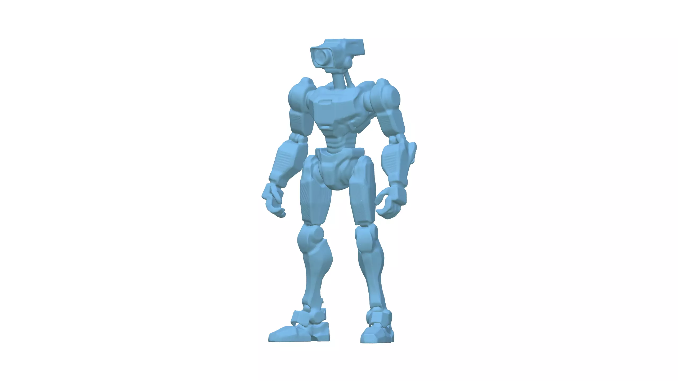 Futuristic Blue Armored Soldier 3D Model 3D model_11