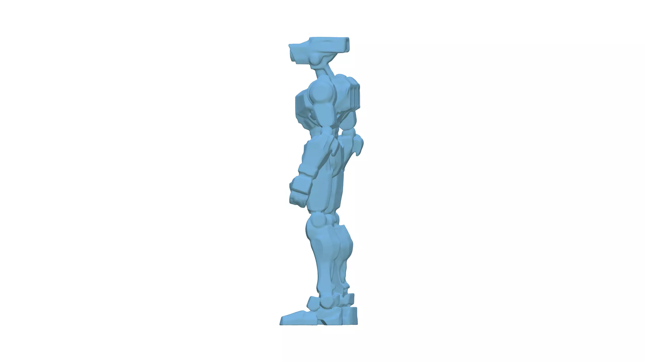 Futuristic Blue Armored Soldier 3D Model 3D model_8