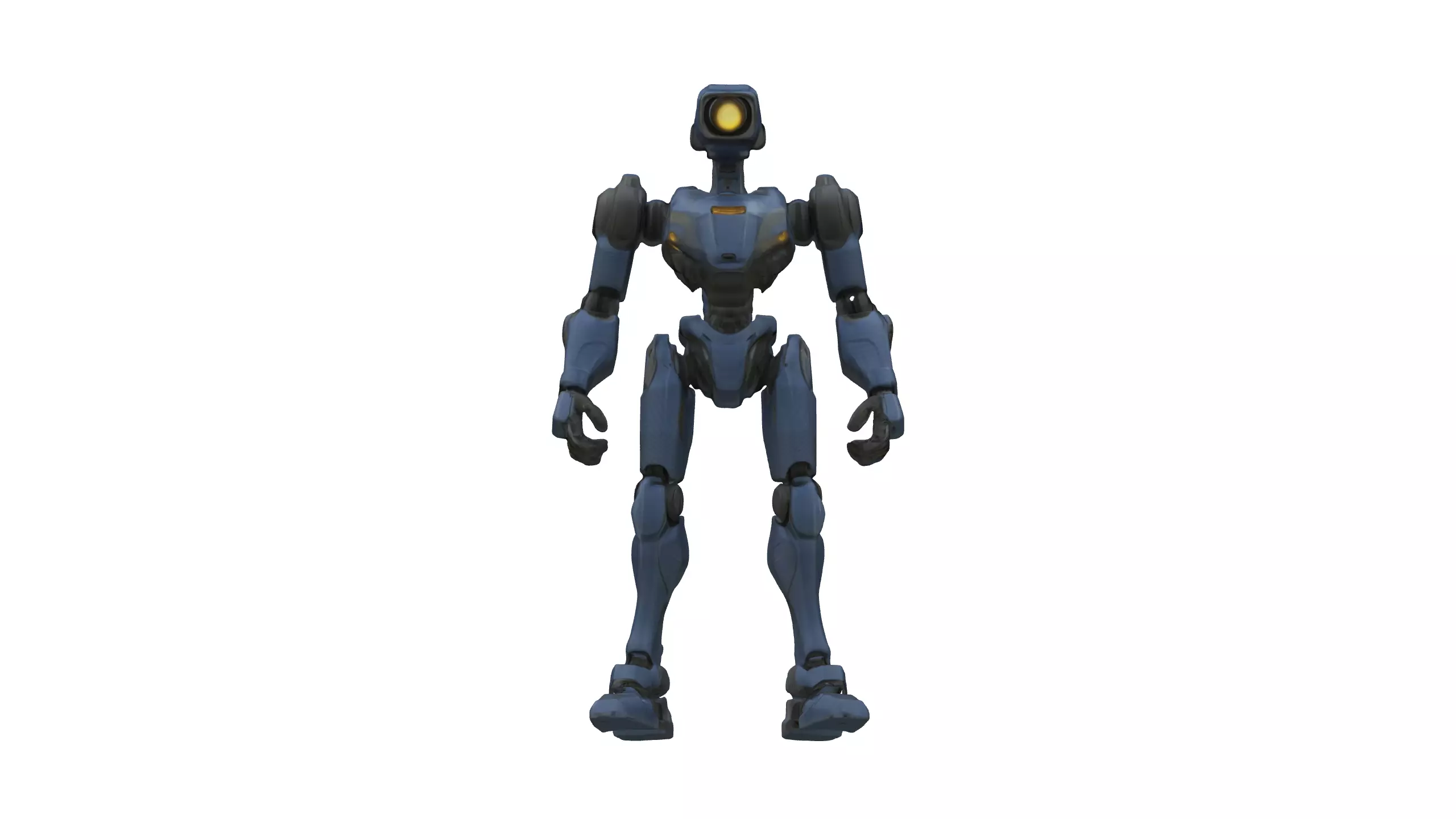 Futuristic Blue Armored Soldier 3D Model 3D model_1