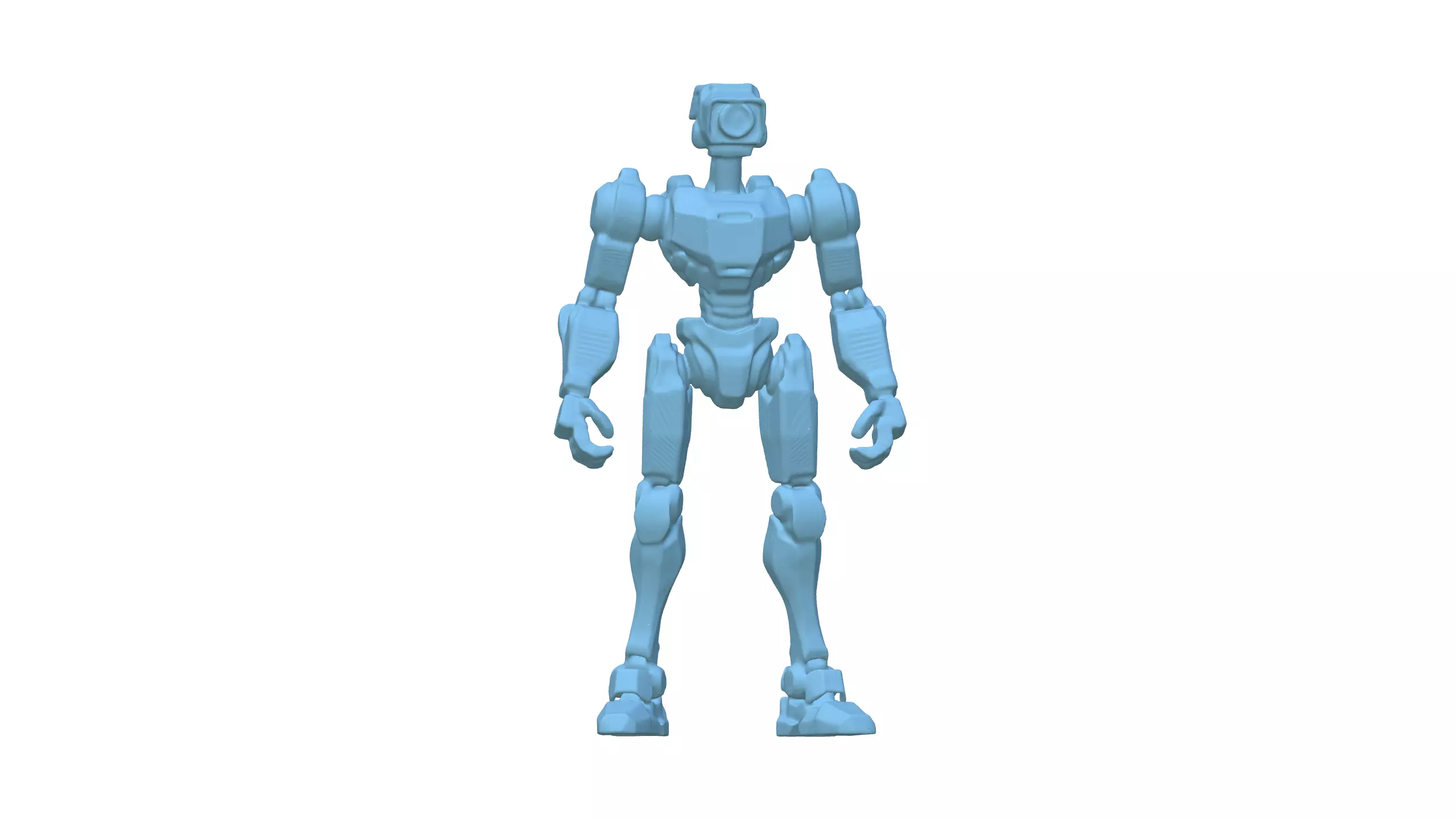Futuristic Blue Armored Soldier 3D Model 3D model_12